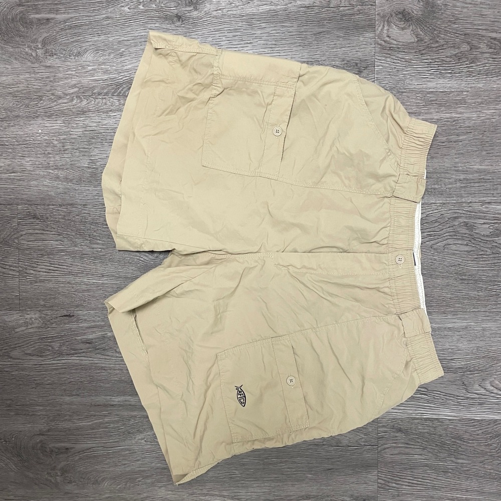 VTG AFTCO Fishing Shorts Mens 40 Tan Bluewater Nylon Cargo Utility Khaki USA